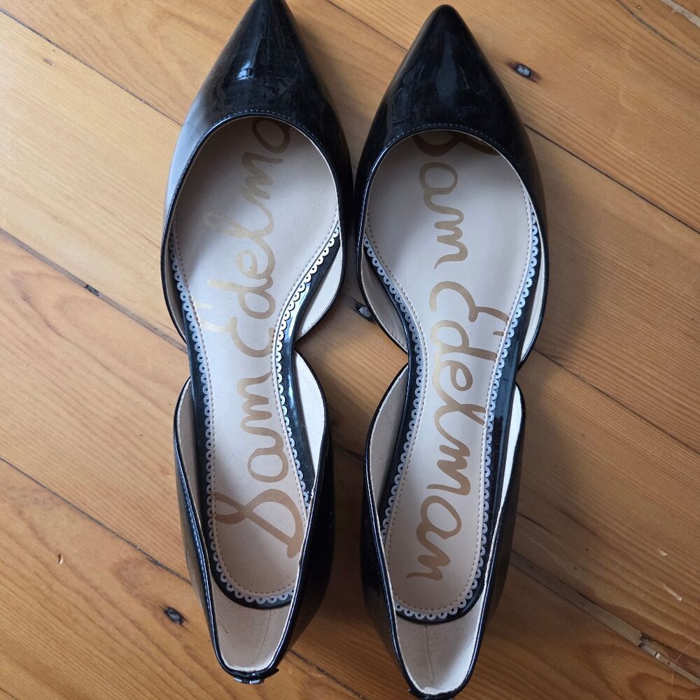 Sam Edelman black glossy d'orsay flats